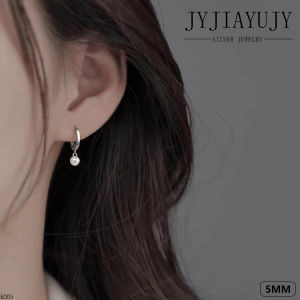 JYJIAYUJY 100% Sterling Silver S925 Drop Hoop Earrings Shell Pearls Different Sizes Korean Fashion Hypoallergenic Jewelry Gift E005