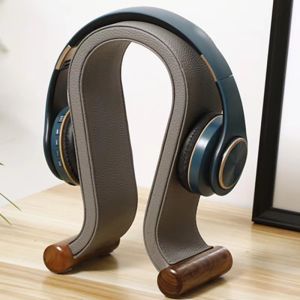 Desk Headband Headphone WALNUT Wooden Leather Stand Holder Rack For Max series PC Gaming Earphone Headphone holder