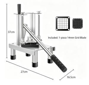 Multi‑Function Vegetable Cutter Commercial Grade Stainless Steel Potato Fries Cutter Durable Kitchen Slicer for Fruits Vegetables