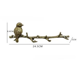 xpkQ Alloy Material Key Hooks Vintage Antique Branch Bird Garment Hanger Living Room Bedroom Balcony Storage Wall Mount Decor Craft 6K4N7