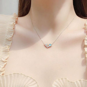 Dây chuyền nữ bạc đính đá zircon dãy thiên hà loại dây ngắn 45cm mắt xích