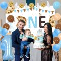 Milk and Cookies 1st Birthday Party Decorations, One Sweet Cookie Birthday Decorations, Milk and Cookies Banner Backdrop Number 1 Foil Balloon Cake Cupcake Toppers for One Year Old Birthday. 