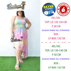 Balicihui Set Ariana Set Crop Top Wanita Set Crop Top Jumbo Plus Size Big Size