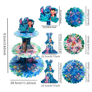 ชั้นวางเค้กปาร์ตี้ธีมไดโนเสาร์ข้ามพรมแดนตะเข็บวินนี่เดอะพูห์อุปกรณ์งานเลี้ยงวันเกิดของเด็กชั้นวางเค้กตกแต่ง