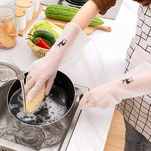 [Same Day Ship] Dishwashing Gloves Rubber Gloves Waterproof Long Sleeve Multi use Dishwashing Hand Gloves Kitchen Washing Gloves For Housework Dishwashing Tools