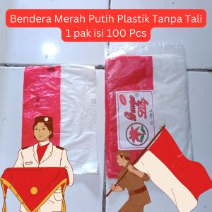 Bendera Plastik Merah Putih Tanpa Tali 1 Pak 100pcs