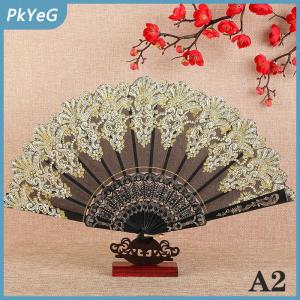 PkYeG Cổ Điển Ren Gấp Fan Dance Cầm Tay Người Hâm Mộ Trung Quốc Khiêu Vũ Fan Ảnh Đạo Cụ Đám Cưới Đảng Trang Trí Trang Trí Thủ Công Quà Tặng