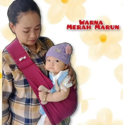 Gendongan Bayi samping Instan Geos Busa Premium 1 Layer Polos Full Warna