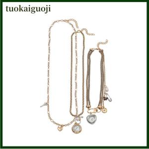 tuokaiguoji Thời Trang Pin Nút Key Trái Tim Mặt Dây Chuyền Vòng Cổ Cho Phụ Nữ Bohemian Phong Cách Đa-Hai Lớp Vòng Cổ Xương Đòn Chuỗi Trang Sức Phụ Kiện