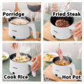 [Malaysia Plug] HODEKT 1.8L Electric Hot Pot Electric Cooker Small soup pot Non Stick Ceramic Frying Pan Rice Portable Mini Rice Cooker Pot Periuk Nasi Stainless Steel Electric Cooking Pot rice cooker pot cooking. 