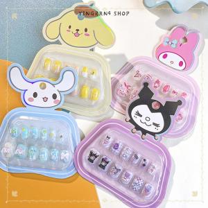 ซื้อ 1 ชิ้นลด 10 บาท สติกเกอร์ติดเล็บมีกาวสำหรับเด็กผู้หญิง1ชุดสติกเกอร์ติดเล็บสำหรับเด็กลาย Hello Kitty Cinnamoroll Kuromi