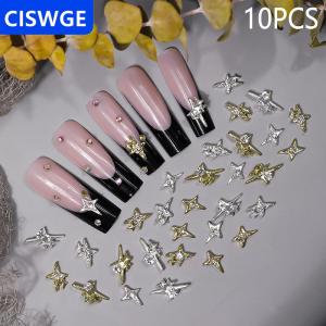 [COD] CISWGE AUTOPARTS 10PCS 3D hợp kim asterism Nail Charms trang trí sao phụ kiện long lanh Rhinestone Nail Bộ phận Nail Vật liệu nghệ thuật Nguồn cung cấp