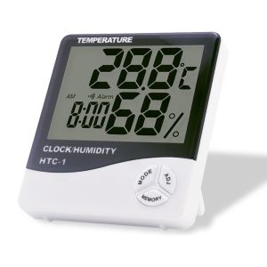 NOONOOR Indoor Outdoor Sensor Digital Temperature Humidity Meter LCD Display 3 Button Control Home Weather Station Clock Function LCD Thermohygrometer Home Use