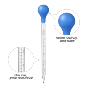 GLASS DROPPER WITH BLUE RUBBER BULB CORDIAL