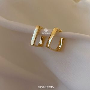 Bông tai nữ chuôi bạc 925 Eleanor Accessories khuyên tai hình vuông basic phụ kiện trang sức 2235