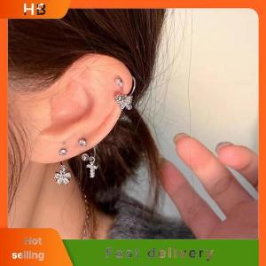 HB Fashion Zircon Earrings U-shaped Ear Bone Studs For Women Exquisite Metal Jewelry Accessories