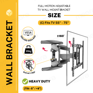 Adjustable TV Bracket Full Motion TV Swivel Wall Bracket (32"-70")/(40"-80" Potrait Rotation)/(55-75)/(75-100)