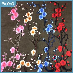 PkYeG Miếng vá hoa mận thêu đẹp bằng sắt/may trên miếng đính họa tiết thủ công