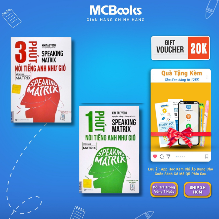 Sách - Combo Speaking Matrix: 1 Phút Nói Tiếng Anh Như Gió - 3 phút nói ...