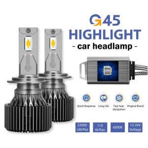 Avanstar Motors 2PCS G45 Car/Truck/Lorry LED Headlight Highlight Headlamp 12-24V H1 H4 H7 H8/H11 HB3/9005 HB4/9006