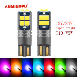 ANMINGPU T10 Led Park Lights 12V 24V for Truck Motorcycle Scooter Car T10 W5W Position Light License Plate Light DRL