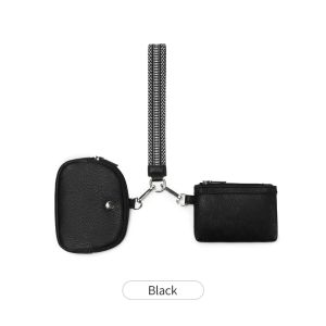 DYJKOUG Mini Zipper Around Wristlet Wallet With Lanyard Leopard Print Dual Pouch Coin Pocket Creative Lipstick Bag Keychain Coin Purse Outdoor