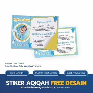 Tasyakuran Aqiqah Tempel Tempat Costom 100 Pcs 1 Paket Label Makanan Box Minuman Bahan Stiker