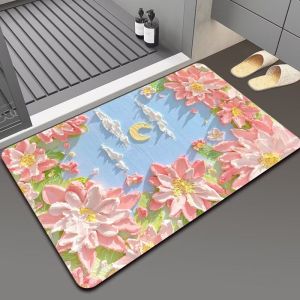 3D Pattern Bathroom Carpet Mat Bathroom Shower Room Absorbent Non-slip Mat