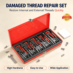 M5 M6 M8 M10 M12 Helicoil Thread Repair Kit Durable Recoil Rethread Restoration Tool Broken Screw Thread Repair Garage Workshop Professional Hardware Tools