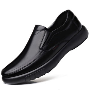 ALVIN Men Genuine Leather Shoes Korean Fashion Business Shoes Driving Soft Leather Loafers Black Shoes