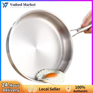 316 Stainless Steel Cookware Frying Pan with Lid Non-Stick Flat Bottom Skillet for Home Use and Daily Cooking