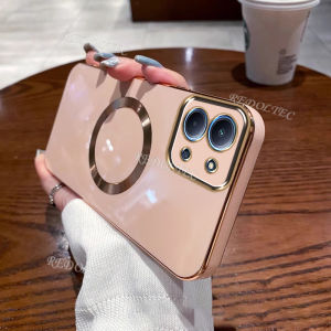 For Redmi 15C 4G Case Ultra Thin Solid Color Electroplated Casing For Redmi15C With Magnetic Ring Wireless Charging Phone Cover