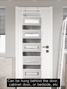 2-5 Layers Wall Mounted Hanging Organizer Storage Bag The Door Wardrobe Sundries Bag & 4 Gift Hooks