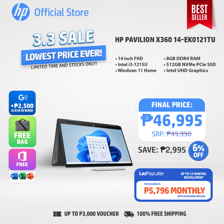 HP Pavilion x360 Laptop 14 inch Intel Core i3 8GB 512GB Windows