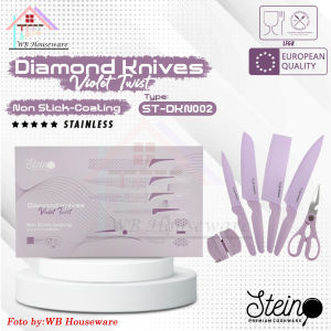 STEIN STEINCOOKWARE diamond knive minimalis Pink / gunting pisau set anti lengket motif diamond patent ST-DKN001