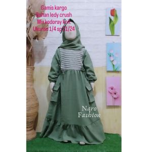 MIDI DRESS SALUR KOMBINASI LEDY CRUSH IMPORT ANAK PEREMPUAN TRENDY-BAJU GAMIS MUSLIM ANAK TERBARU 2024