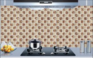 Mediterranean kitchen oil-proof stickers waterproof and high temperature resistant self-adhesive wall stickers home stove desktop self-adhesive wallpaper marble pattern black and white stone pattern 40 cm*5m