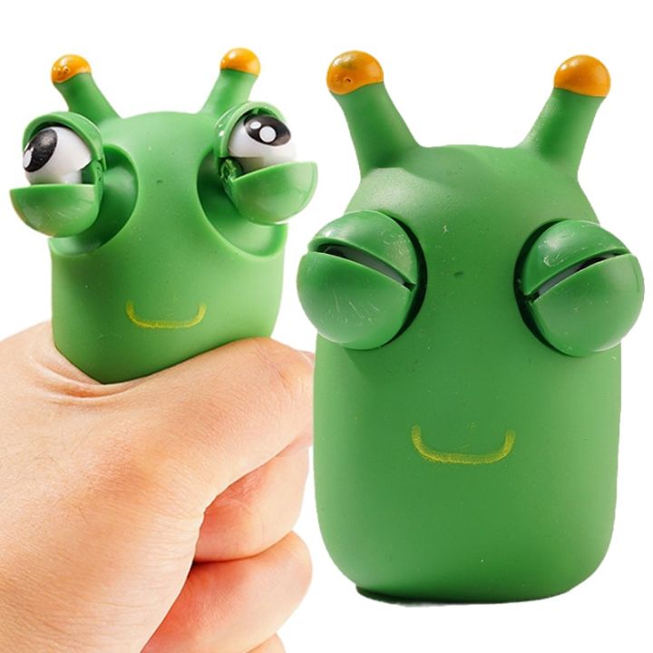 Funny Eyeball Squeeze Toy Green Eye Caterpillar Pinch Toys Kids Stress ...