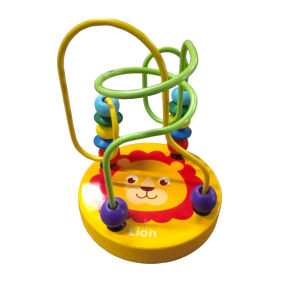 CODMALL Mini Round Beads Game Mainan Kayu Anak Karakter Animal Lucu / Mainan Edukasi Anak Wire Maze game / Mainan Alur Kawat Kecil Motif Hewan Import T034