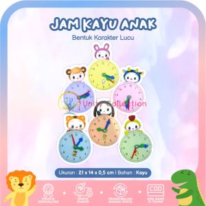 Jam Belajar Kayu Mainan Edukatif Anak Berwarna