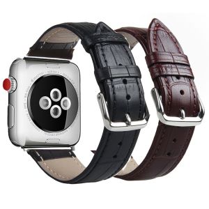 Strap untuk Apple Watch IWO HW 49 45 44 42 41 40 38mm Tali Jam Tangan Strap Kulit Crocodile Leather Iwatch Series 1 2 3 4 5 6 7 SE