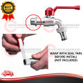 SANWA/MEWAH/EUROCS 1/2" OUTDOOR BRASS CHROMED BIB TAP WASHING MACHINE ITALY GARDEN TAP BIB TAP WALL TAP PILI AIR LUAR. 