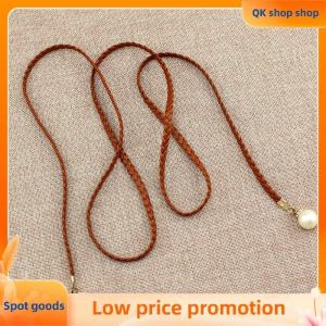 ✨QK shop✨ Creative Thin PU Belt Simulated Pearl Elastic Waist Belts Women Dress Skirt Decoration Gift Women Belt