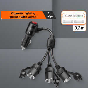Seametal 180W công suất cao Xe Nhẹ Hơn Splitter 1 Để 3 Ổ Cắm 12V/24V Bộ chuyển đổi nguồn dây sạc Nhanh Với Công Tắc