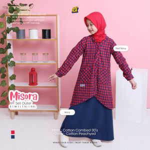 Hoofla Misora Set Outer Setelan Pakaian Anak Perempuan Tanggung Gaya Muslimah Modern Usia 3 sd 16 Th