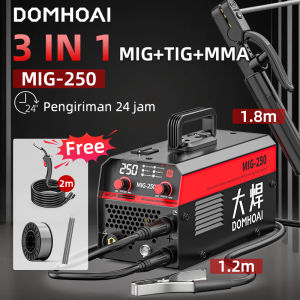 DOMHOAI Mesin Las Mig-250 3IN1 Las Listrik Profesional Inverter Mesin Las Tampilan Digital Definisi Tinggi Portabel Mesin trafo las