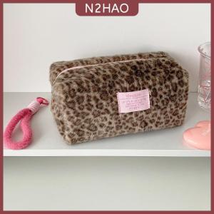 N2HAO  Trang Điểm Sang Trọng Túi Với Xử Lý Mềm Du Lịch Mỹ Phẩm Lưu Trữ Túi Xách Tay Tình Yêu In Tổ Chức Bút Chì Trường Hợp Dễ Thương Ly Hợp Pouch