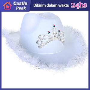 Payet Topi Koboi Wanita Liar Barat Barat Cowgirl Topi Gaun Mewah Kostum Baru untuk Pesta Tema