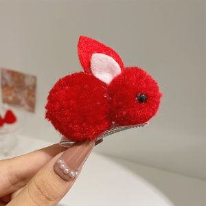 JEPIT RAMBUT BENTUK KELINCI BAHAN HALUS GAYA KOREA JEPIT BUNNY POM POM IMPORT HAIR CLIP KELINCI