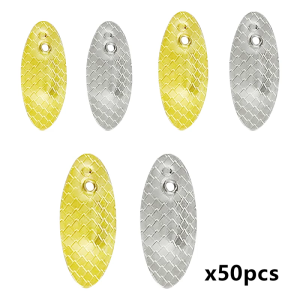 50 cái muỗng cứng kim loại mồi giả Spinner mồi giả câu cá Spinner swimbaits mồi sequin mồi làm thìa mồi spinner lát